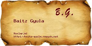 Baitz Gyula névjegykártya